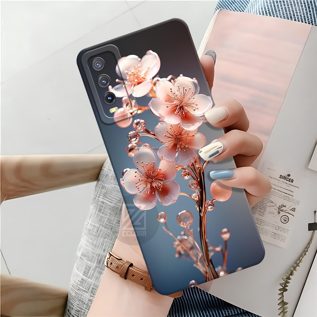 Softcase VIVO Y20 / Y12S / Y20S Terbaru - Case Motif Bunga - Case VIVO Y20 / Y12S / Y20S - Silikon P