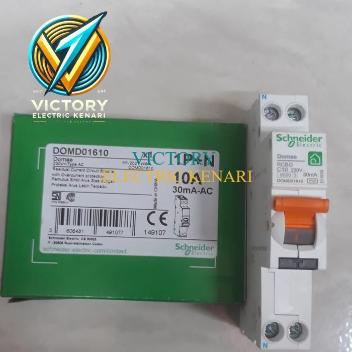 RCCB slim domae 10 amper 1p+n 30ma