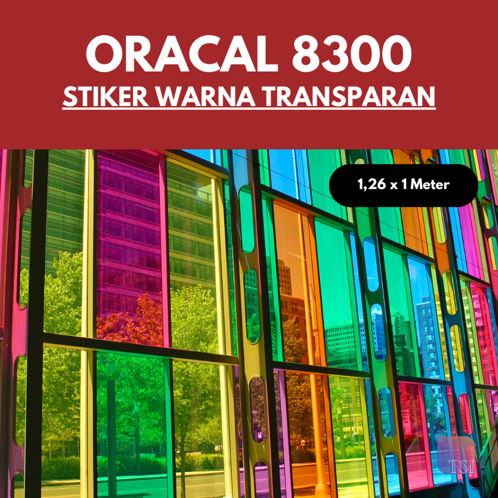 Oracal Sticker 8300 Transparent Skotlet Warna Tembus Cahaya Kaca 1 Meter