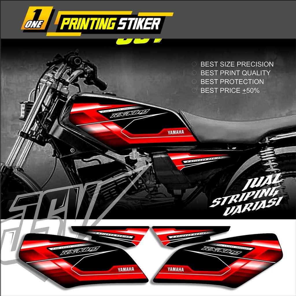 Striping Yamaha Rx King New Variasi Simple Stiker Motor Striping Sticker Lis Aksesoris Original Cost