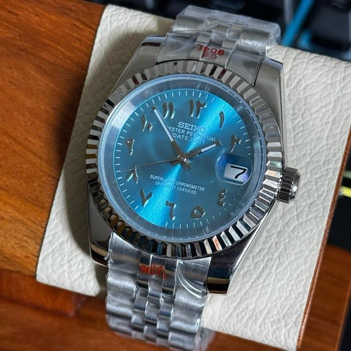 Seiko Datejust Arabic Ice Blue NH35 Automatic Arabic Date Sultan