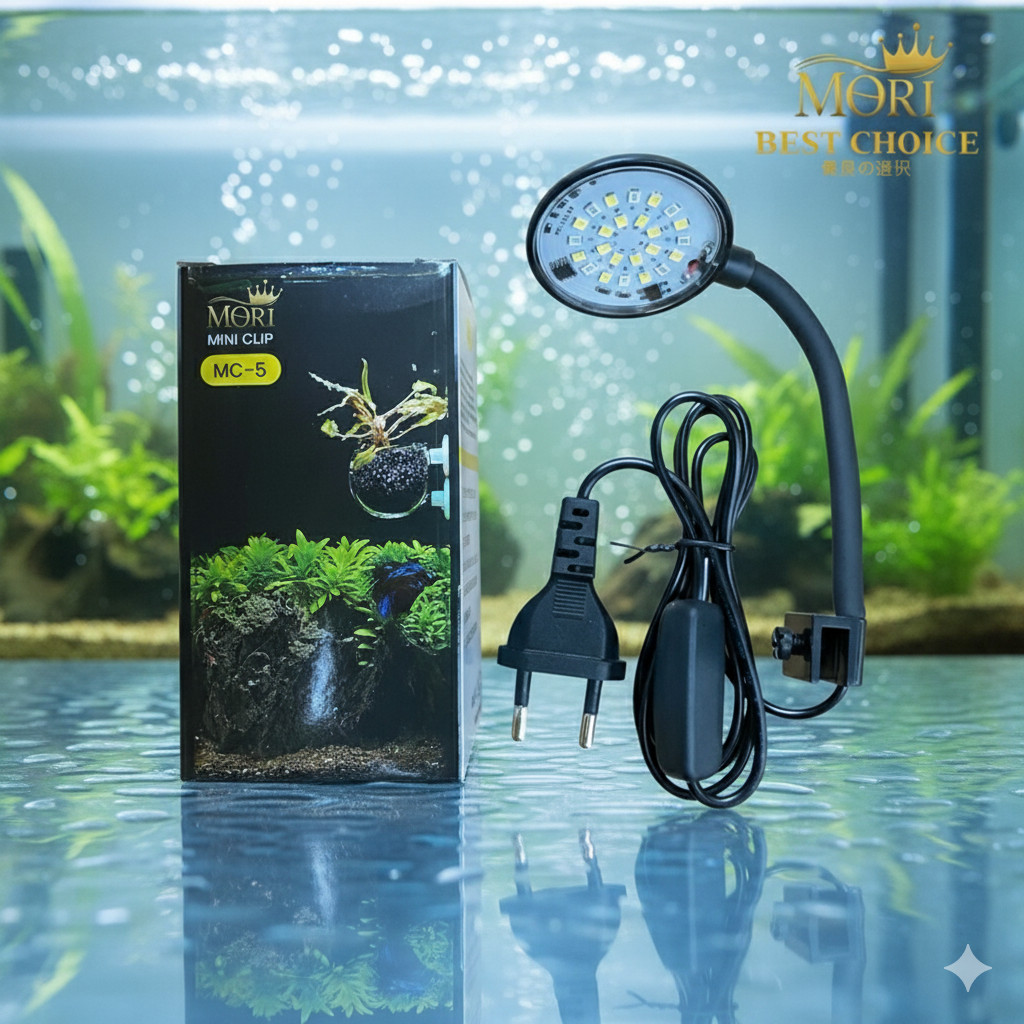 Lampu jepit aquarium aquascape lampu led aquarium bulat