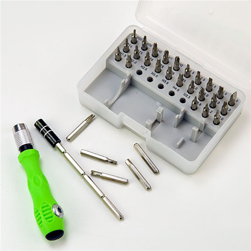 TEKIRO Obeng Set 32 in 1 Screwdriver Repair Tool Kit Multifungsi 30 pcs Baut Kecil Obeng Servis Repa