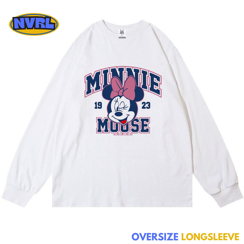 NVRL MERCH Kaos oversize longsleeve minnie mouse the only one vintage tee