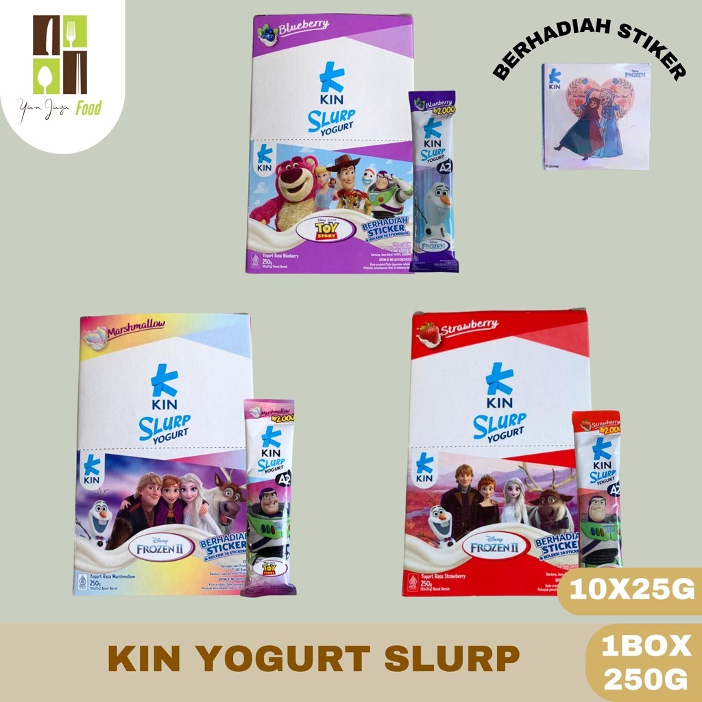 Kin Bulgarian Yogurt Slurp Kids 250g 1BOX / 10 x 25g / Youghurt Blueberry / Strawberry / Marshmellow
