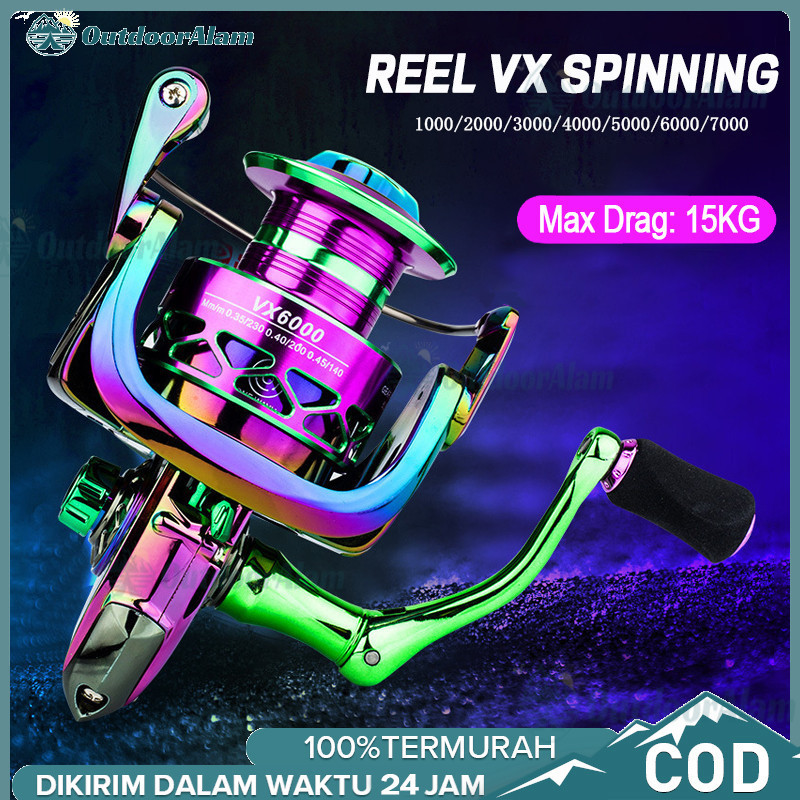 Reel Pancing Spinning Laut Full Besi Reel VX1000-7000 Gulungan Pancing Kuat Reel Pancing Laut Tarika