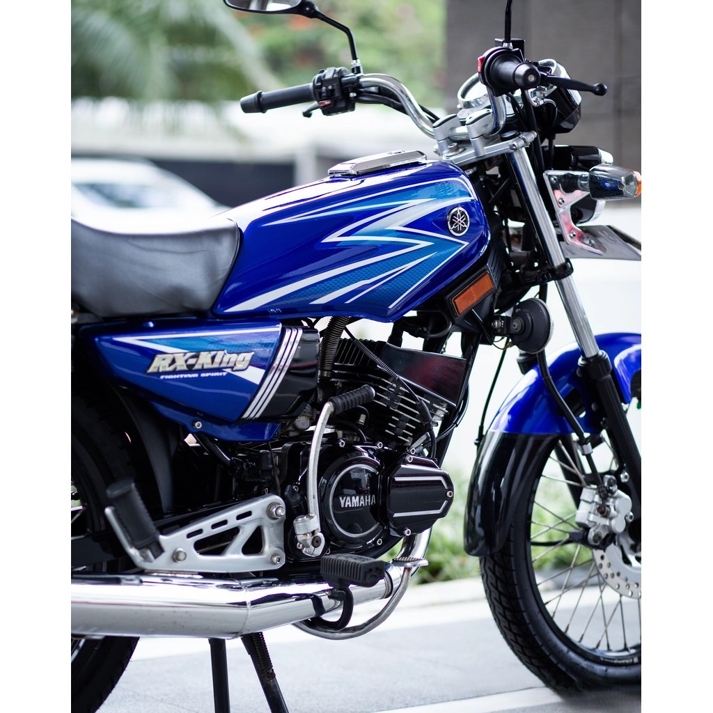 striping rx king 2003 biru set emblem timbul, stiker lis body rx king 2003 biru + emblem komplit tim