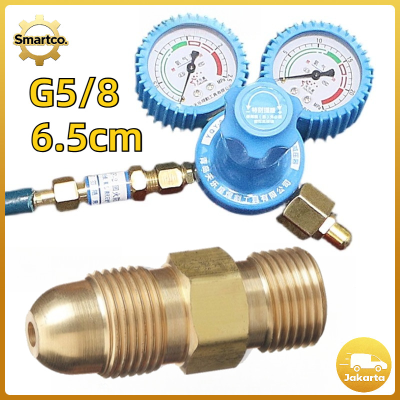 Adaptor Double Nepel Kuningan G5/8 Konektor Oksigen Ke Co2