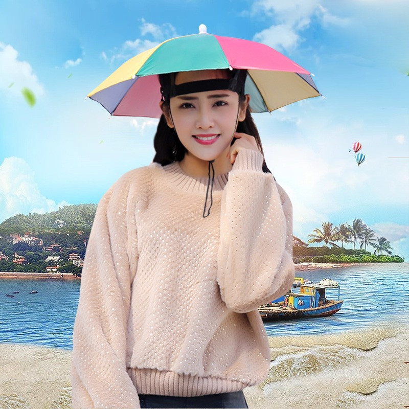 TERLARIS (004-1)Payung Topi Besar Dewasa Outdoor Panas Matahari Anti UV