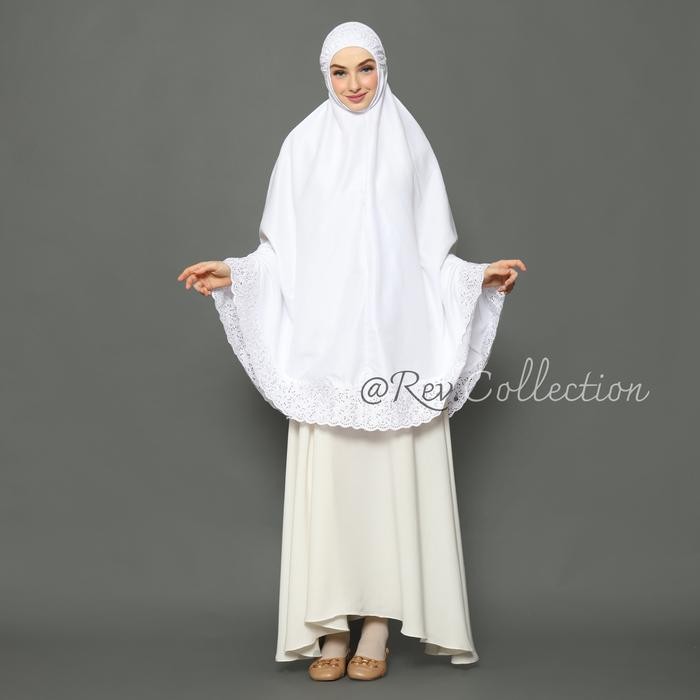 [New Arrival] Bergo Jumbo Syari Haji Umroh - Putih Polos Dengan Kantong Depan - Putih Polos, Super J