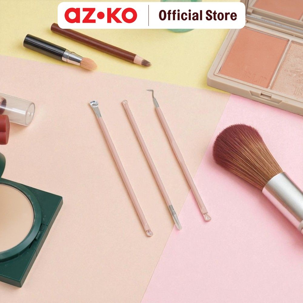 AZKO Ataru Set 3 Pcs Alat Pembersih Jerawat - Pink Alat Penghilang Jerawat Alat Kecantikan Wajah Pro