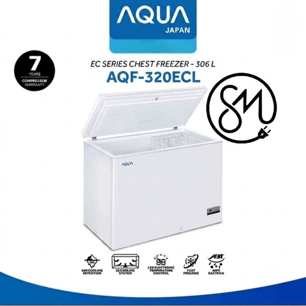 Chest Freezer AQUA AQF-320EC 306 Liter AQF320EC Freezer Box AQF 320 EC