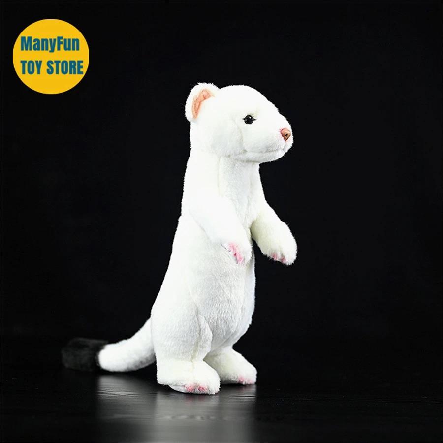 Stoat High Fidelity Ferret Plush Toys Weasel Plushie Lifelike Animals Simulation Stuffed Doll Toy Gi