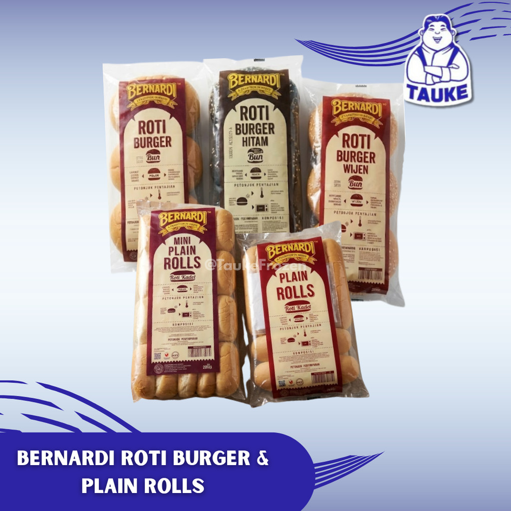 Bernardi Roti Burger isi 6 | Plain Rolls | Burger Polos | Burger Wijen | Burger Hitam Wijen | Roti B