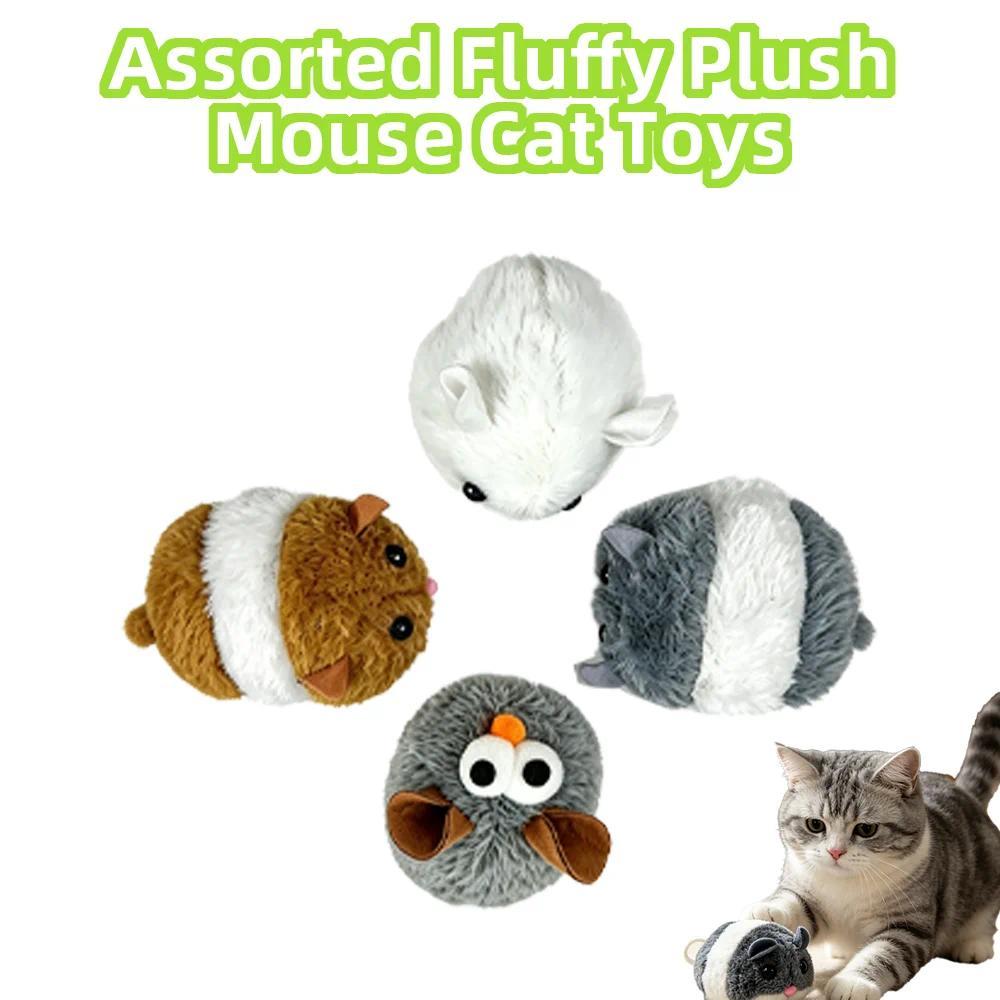 Cute Realistic Mouse Cat Toys Plush Toy Pull-ring Vibrating Mechanism Mouse Toy Interactive Pet Kitt