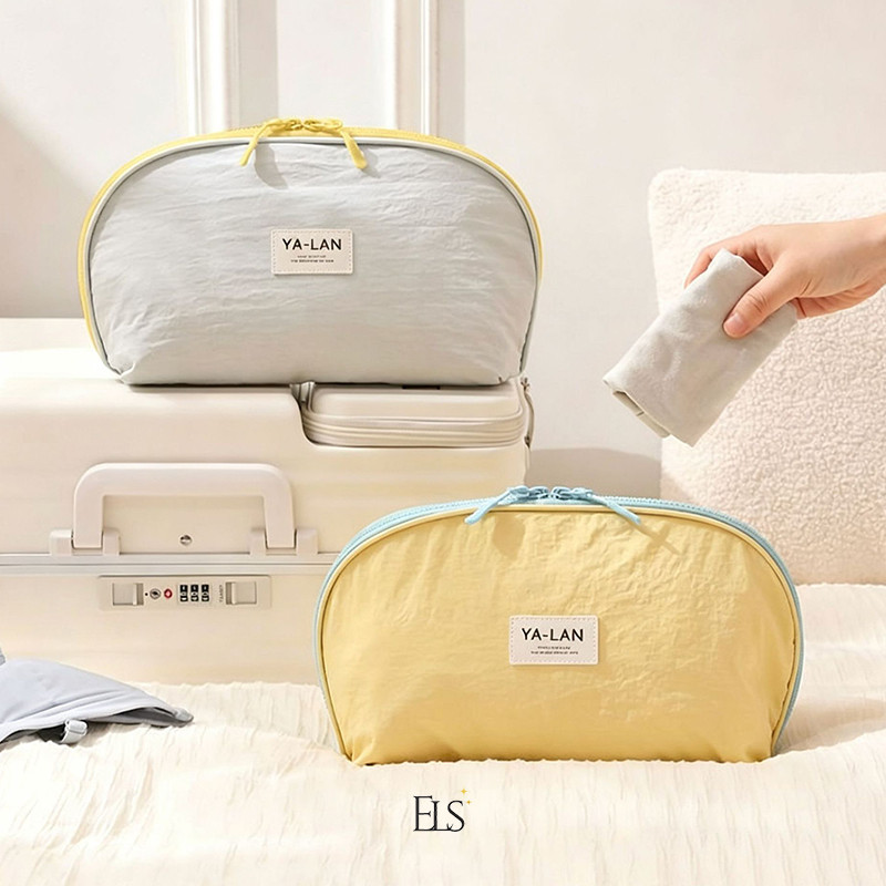 ELSA Pouch make up Yellow Aesthetic |  Pouch bag Tas penyimpanan bra underware Aesthetic Custom STL-