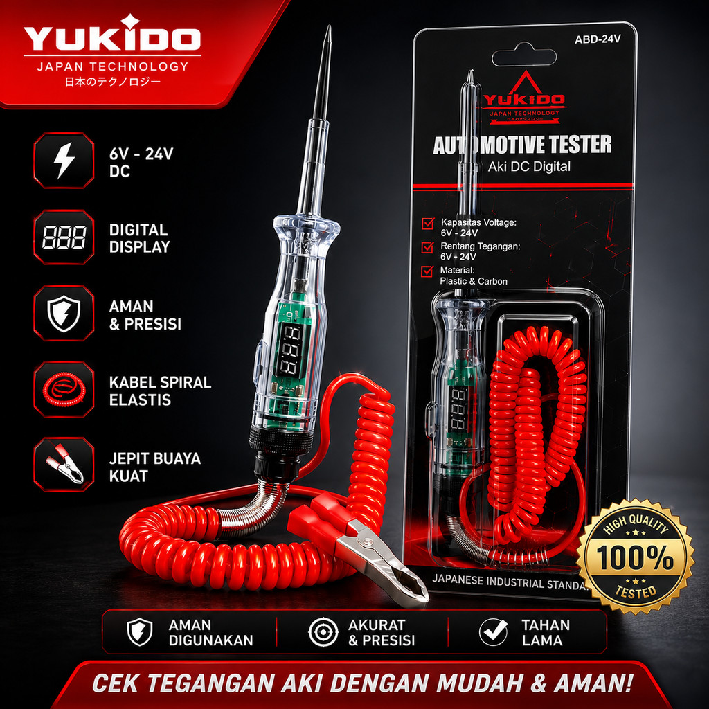 Tespen Listrik Tespen Digital ac/dc Multifungsi Tespen Deteksi Arus Listrik Mobil Motor 3V - 48V