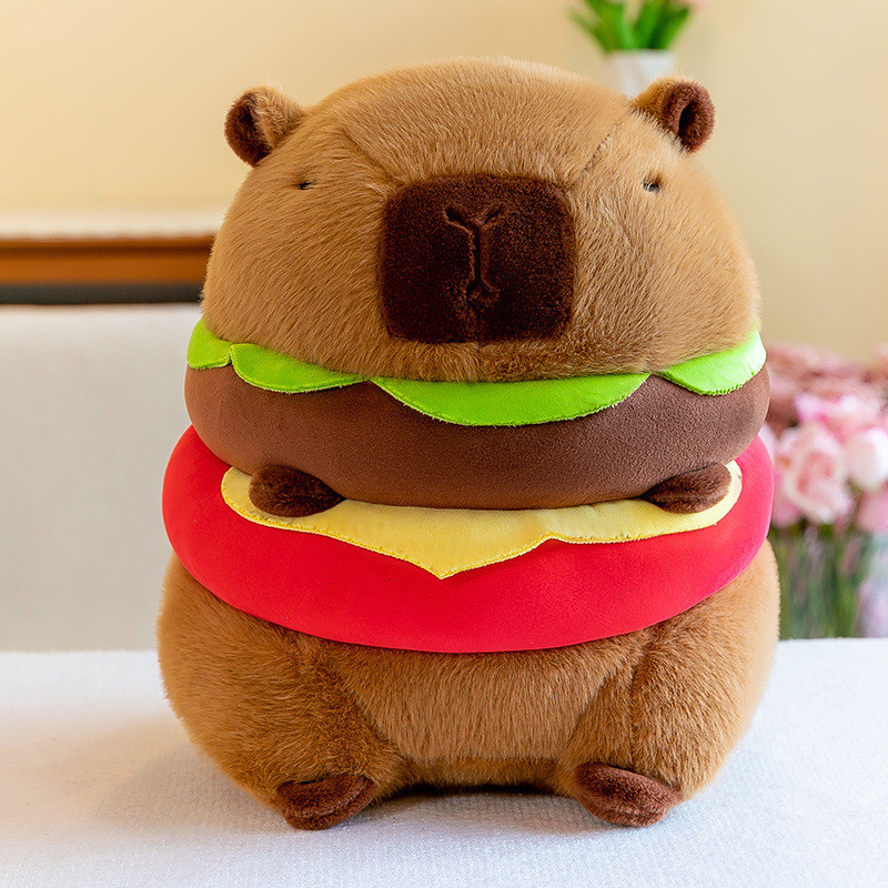 Boneka hamburger mewah, mainan boneka lucu, hadiah untuk pria dan wanita, boneka.