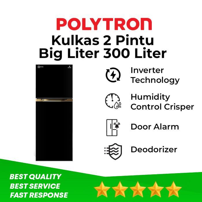 POLYTRON Kulkas 2 Pintu 300 Liter Inverter New Belleza Big Liter PRM 431X