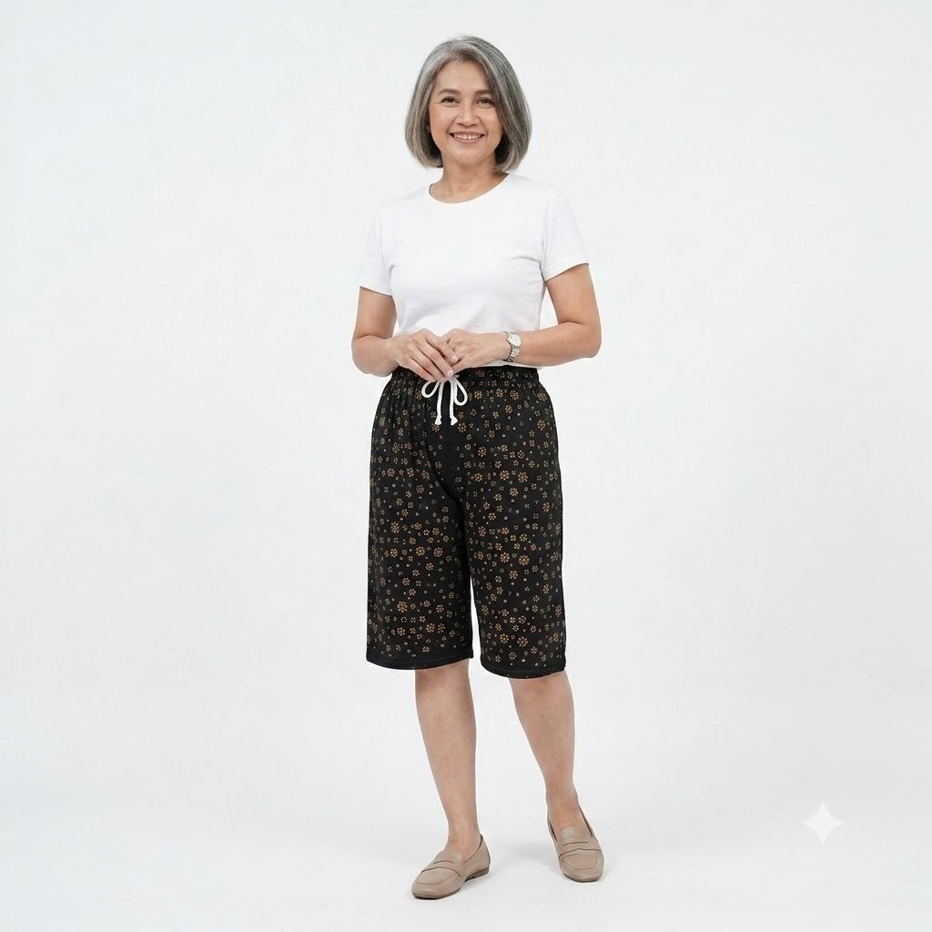 Celana Kolor Super Jumbo Wanita Misty Santai Motif Bunga Model Losban
