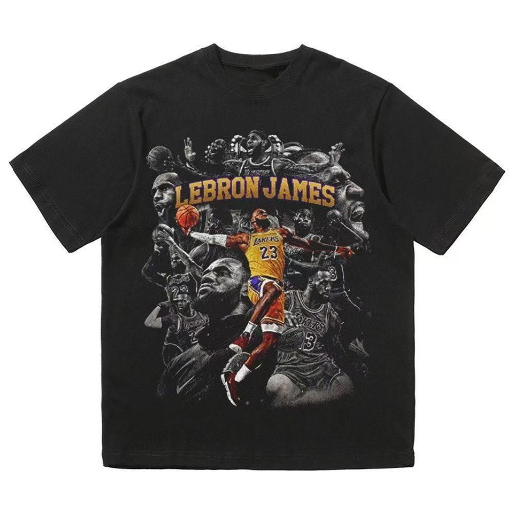 COD Retro Star Curry Durant Kaos Katun Longgar Mawar T-Shirt Basket Jalanan Amerika Lengan Pendek Le