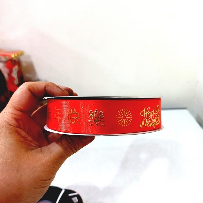 

Pita Imlek Import / Pita Sincia Korea / Pita Hampers Imlek /Pita Merah - Xin Nien