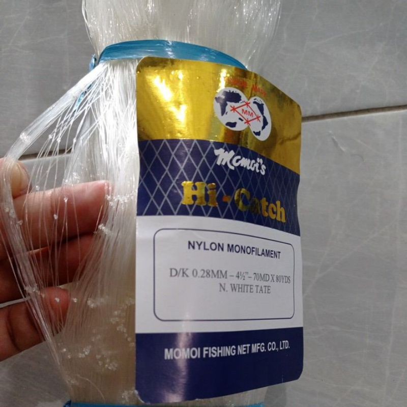 Jaring ikan Momoi 0.28 4½ inchi 70md/80yds Tate mata malang pukat ikan Momoi jaring Momoi