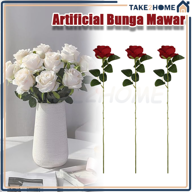 Bunga Mawar Artificial/Mawar Palsu Premium Semi/Artificial Rose Bunga