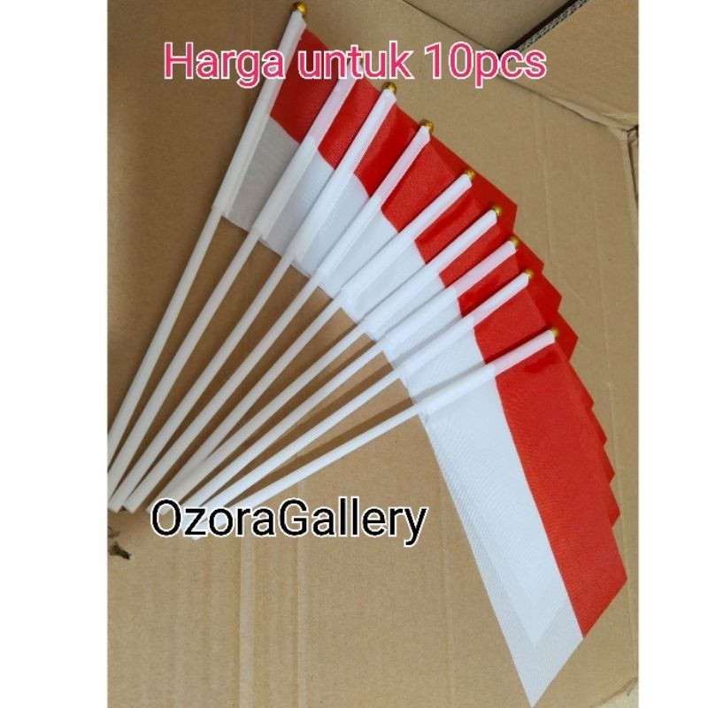 10pcs Bendera Kemerdekaan Bahan Kain Bendera Merah Putih Kain Bendera Kain Merah Putih Kecil Bendera