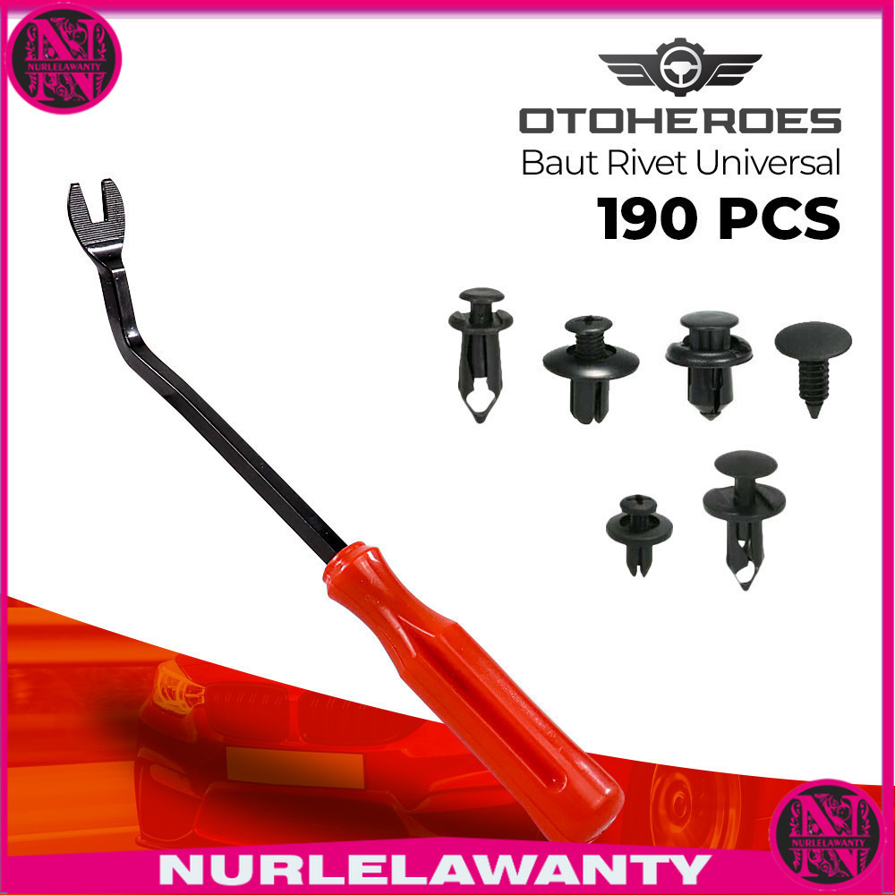 

- OTOHEROES Baut Rivet Universal Car Pin Fasteners Clip 190 PCS - RV031 -