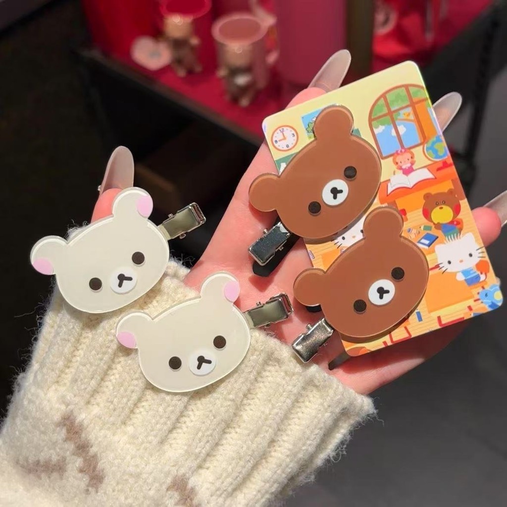 

Rilakkuma Hairclip Girls Cute Cartoon Traceless Duckbill Clip Bang Side Clamp Sweet Hair Accessories Rilakkuma Hairclips Gifts