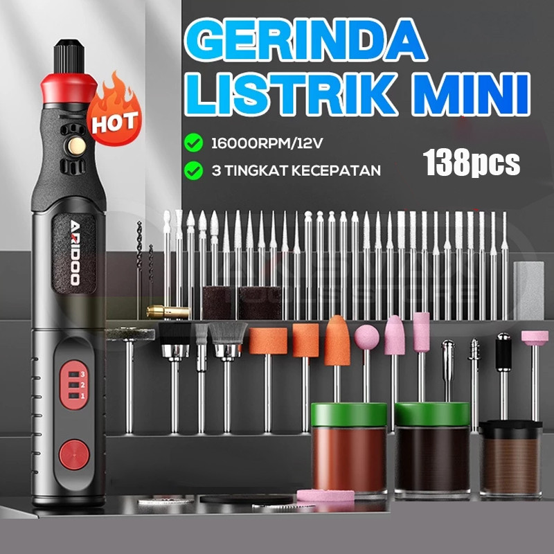 Bor Mini Grinder Set Mesin Ukir Poles Gerinda Listrik Alat Ukir Grafir/ Alat Ukir Kayu /Alat Amplas 