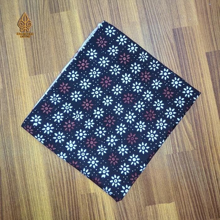 kain Jarik batik cap bahan halus motif truntum latar hitam asli jogja