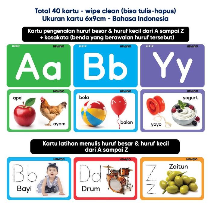 

My First Flashcard HURUF (40 kartu - real pictures/foto) - kartu edukasi bayi pintar