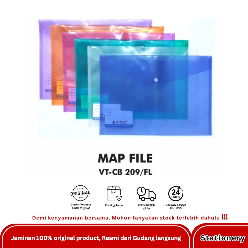

BEST SELLER V-TEC MAP FILE CB 209 MIX WARNA TRANSPARANT PCS