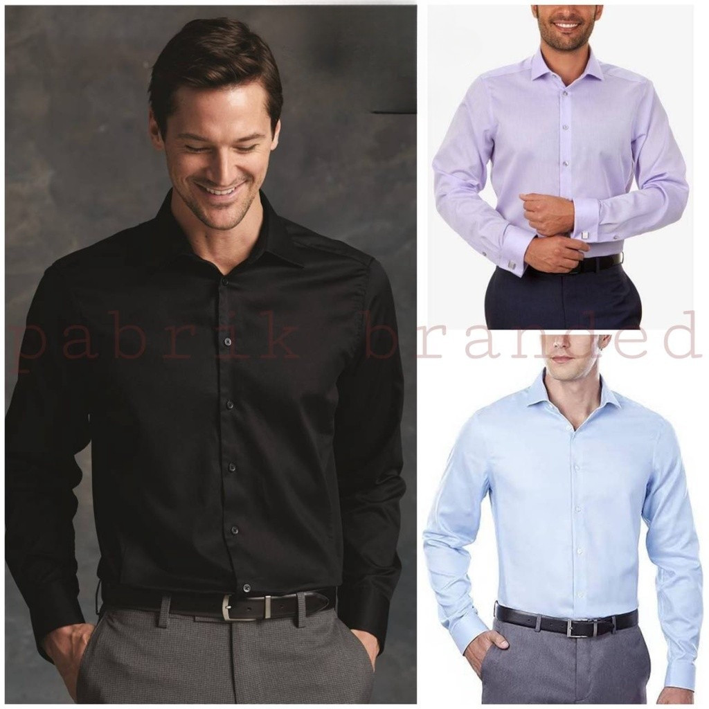 pabrik branded slim classic tall fit Dress Shirt p4 kemeja kerja lengan panjang non iron long sleeve