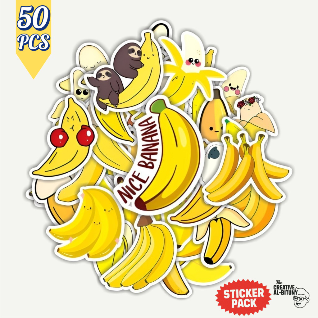 

Stiker Banana Lucu 50 PCS | Stiker Pisang Tumblr Waterproof untuk Motor, Helm, Laptop, Koper, HP