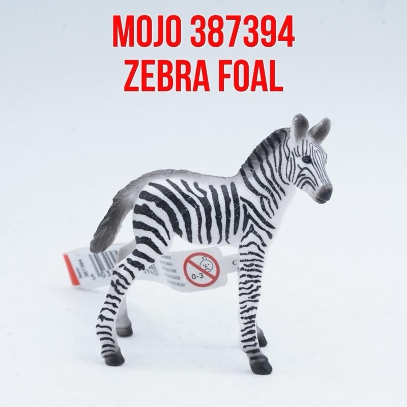 MOJO Fun 387394 Zebra Foal Horse Anak Kuda Zebra Equus quagga Mainan Binatang Miniature Hewan Animal