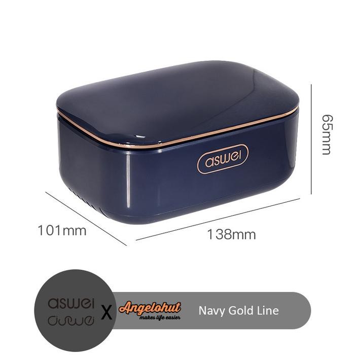

Aswei A73 Kotak Tempat Sabun Batang Tempel Dinding Dengan Tutup - Navy Gold