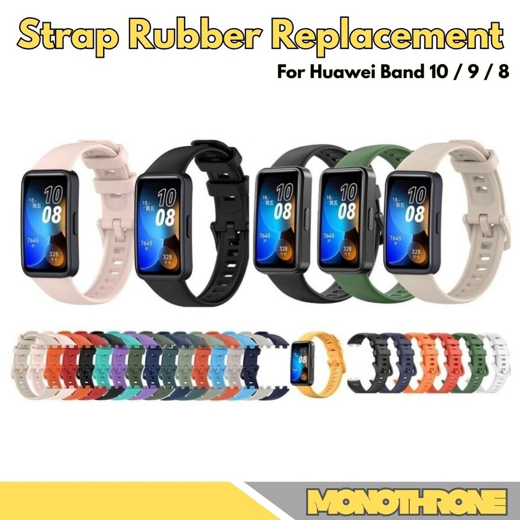 Strap Rubber Silicone Replacement For Smartwatch Huawei Band 10 Huawei Band 9 8 Strap Huawei Jam Sma
