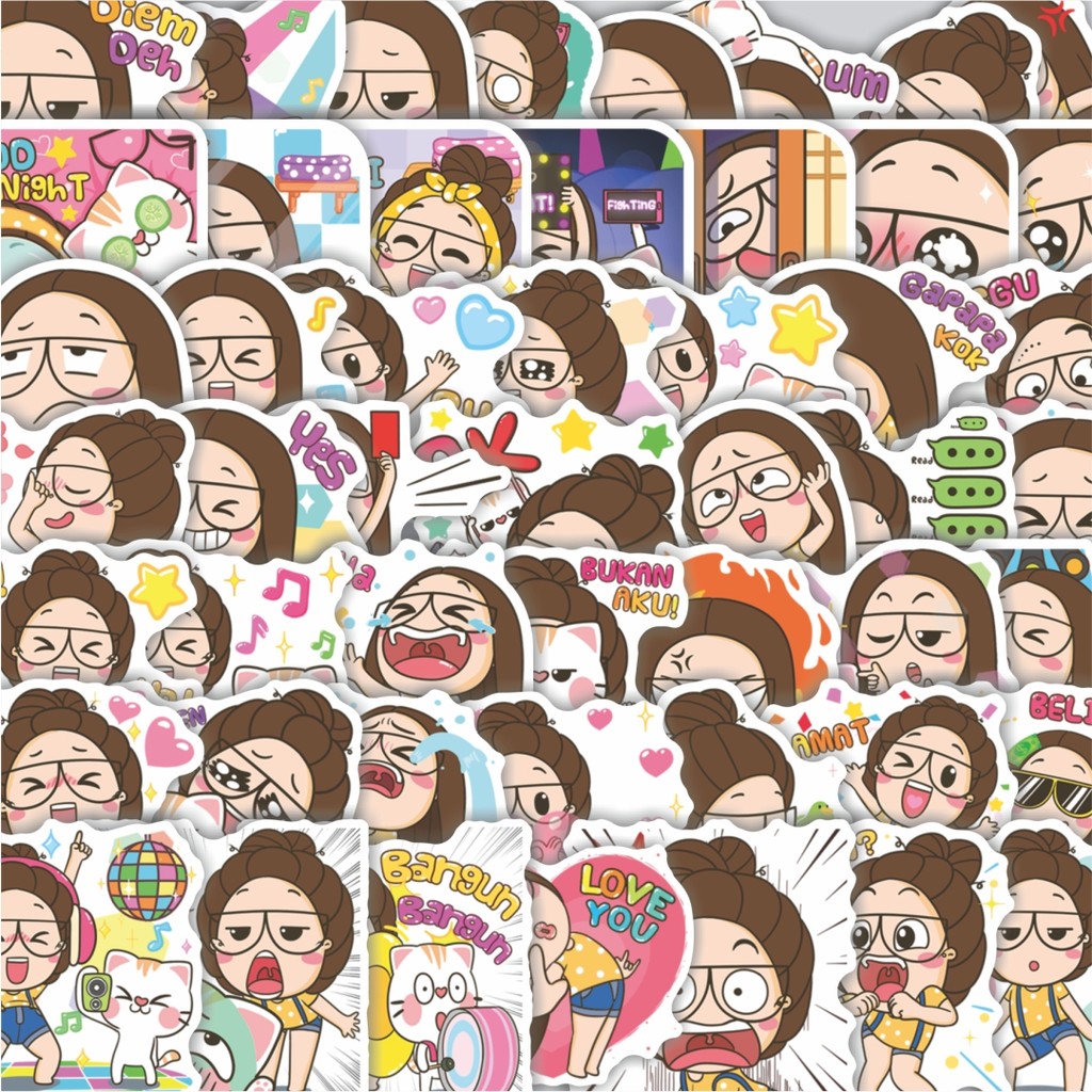 

Stiker Cutting Pack Stiker TuaGom Pop-Up Isi 100Pcs Series Aesthetic Lucu Keren Untuk Koper Bahan Vynil