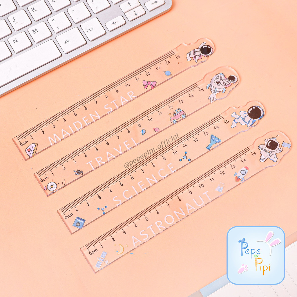 

Penggaris Astronot 15 cm Ruler Mistar Plastik Garisan