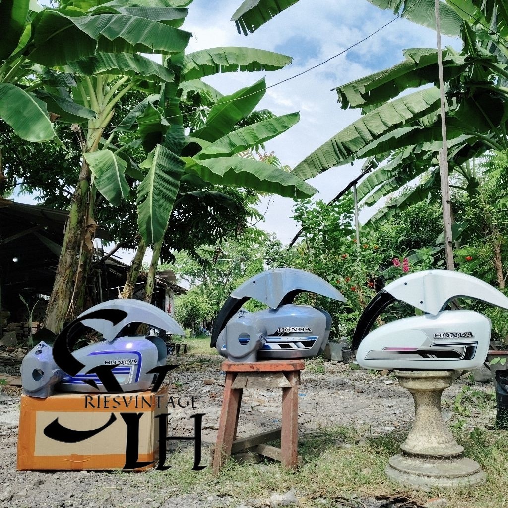 tangki honda cb 100 125 press galvanis lembayung biru airbrush tangki set cb lembayung ungu lembayun