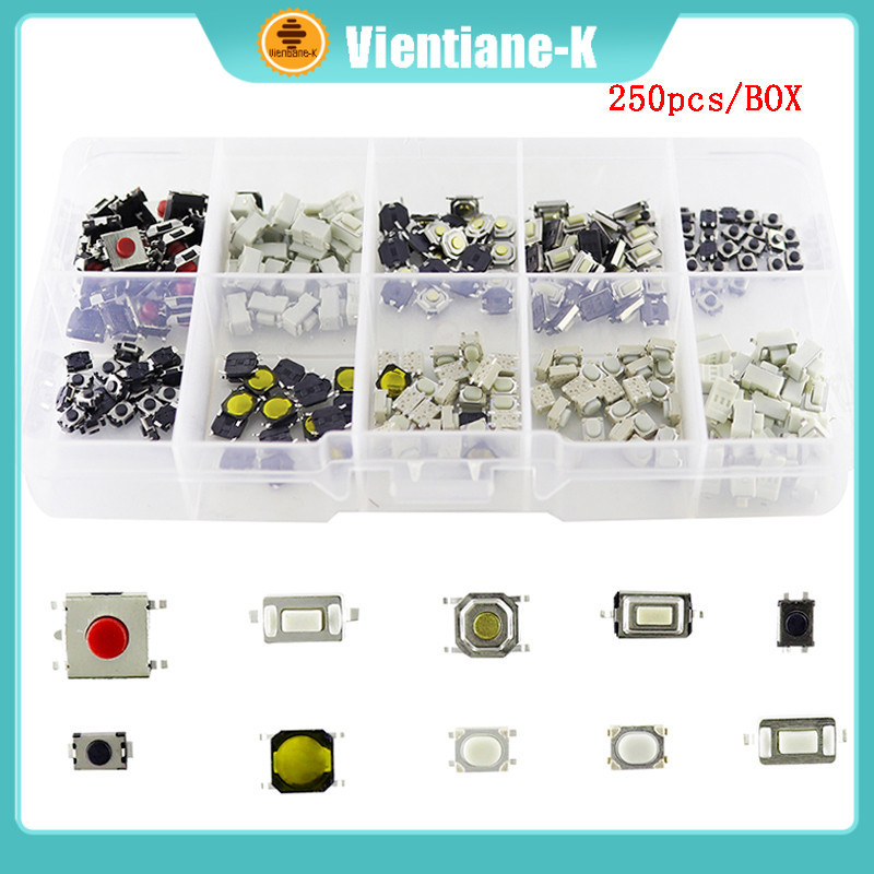 250Pcs/Set Micro Tombol Switch Saklar On Off SMD / Switch Tactile Micro