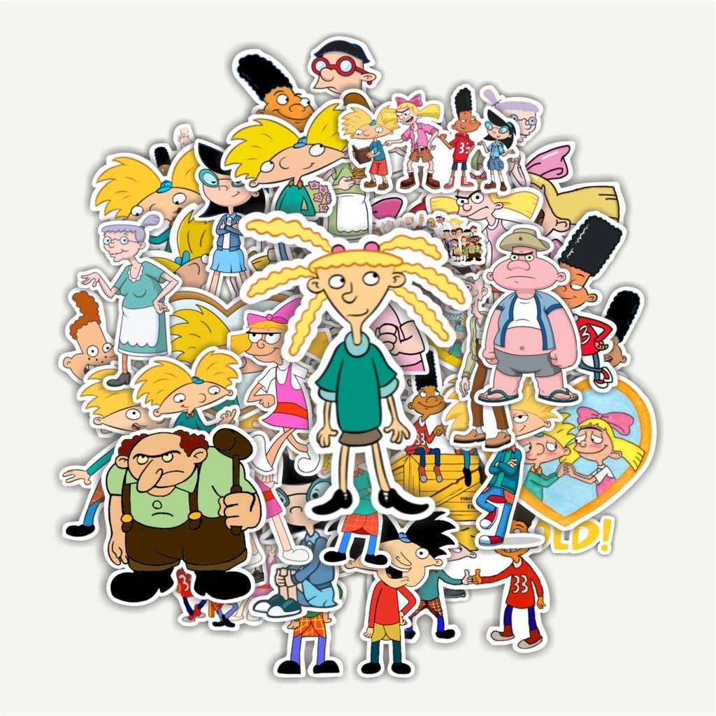 

Sticker Pack Stiker Kartun Hey Arnold Dekorasi Lucu Kreatif untuk Notebook, Skateboard, HP