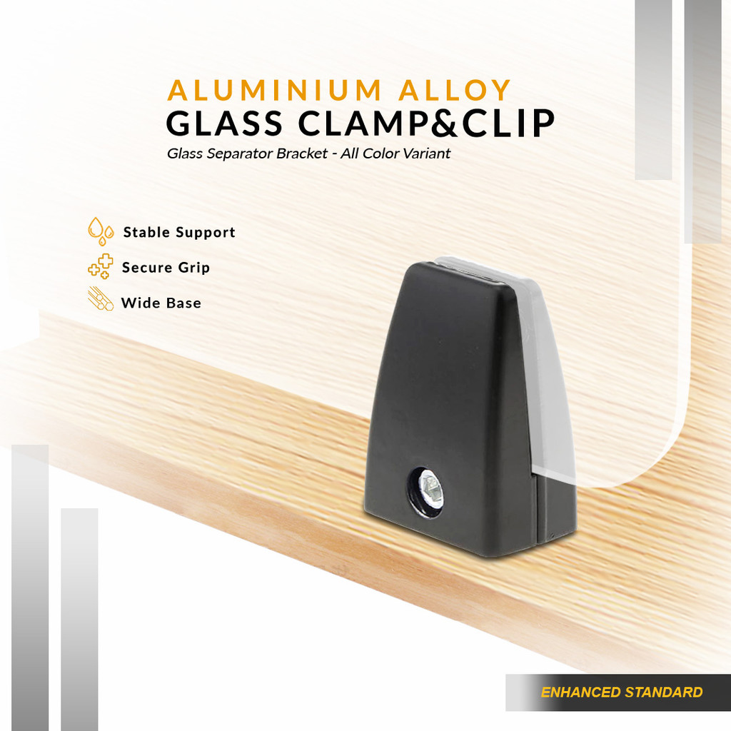 Bracket Klem Penyekat Meja Jepitan Kaca Partisi Aluminium Alloy