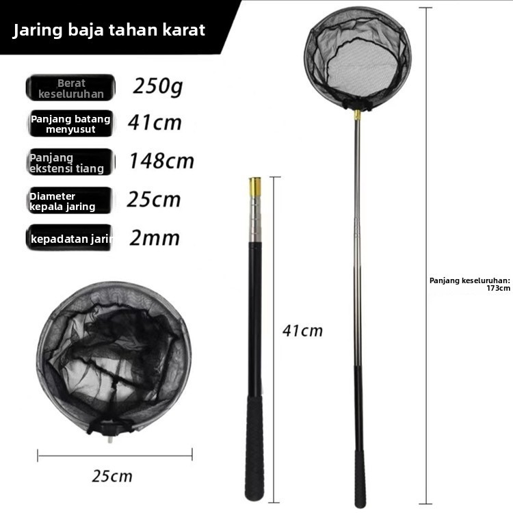 Jala Tangkap Ikan Mini Portabel Lipat - Jala Kecil Diameter Kecil untuk Memancing, Jala Tangkap Udan