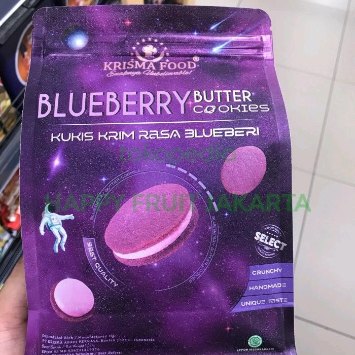 

krisma food cookies butter blueberry | kukis krim rasa blueberry 100g