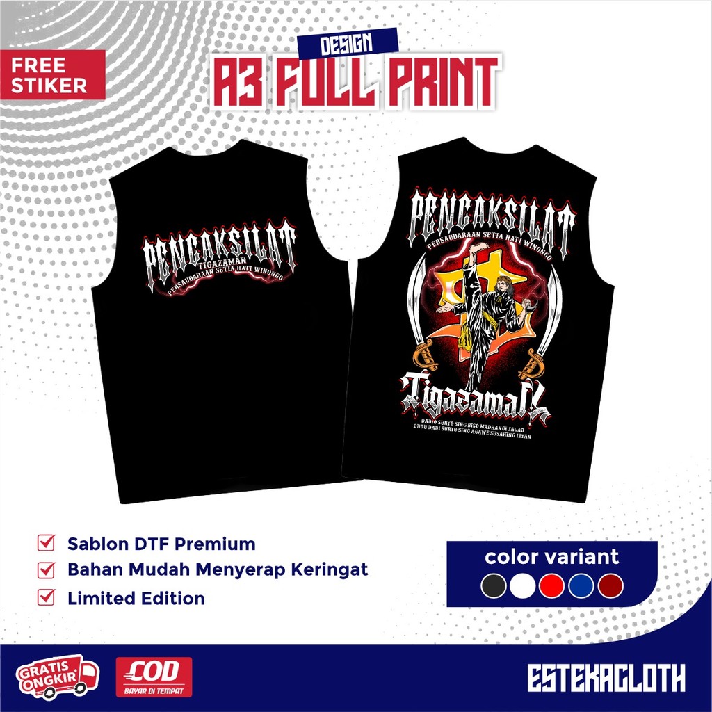KAOS SINGLET PSHW PENCAK SILAT TIGA ZAMAN - SINGLET PSHW TERBARU - SINGLET PSHW LAMBANG - SINGLET PS