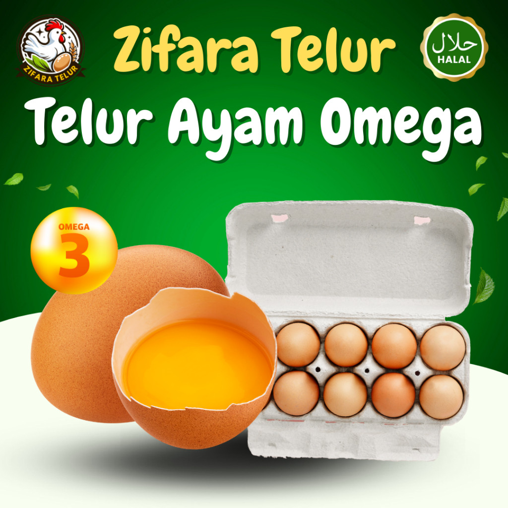 

NEW Zifara Telur - 1 Tray Telur Ayam Negeri Omega isi 30 Butir PREMIUM